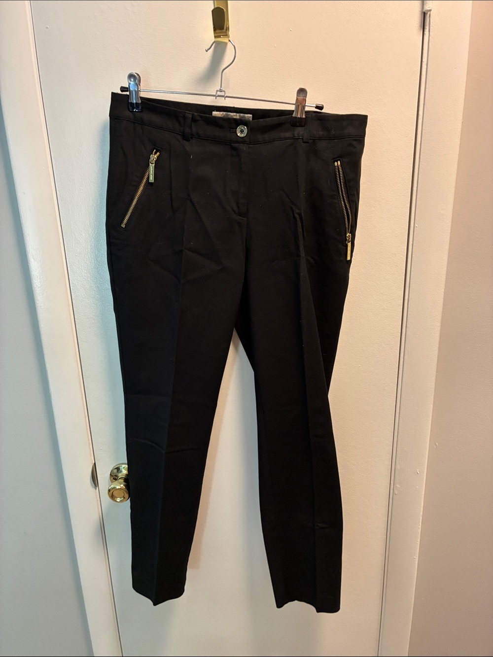 Michael Kors Black Pants with Gold Label Accent